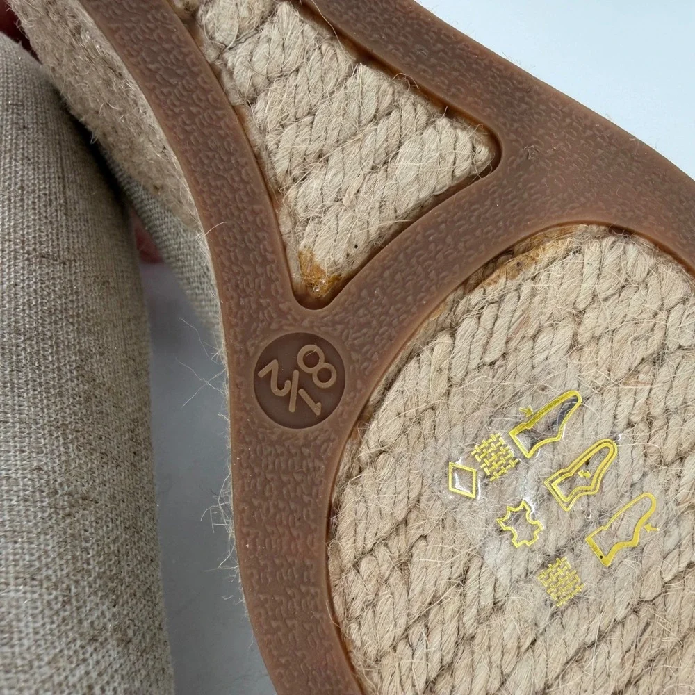 J.Crew Seville Espadrille Wedges Womens Sz 9 Gold Metallic Canvas Coastal Preppy